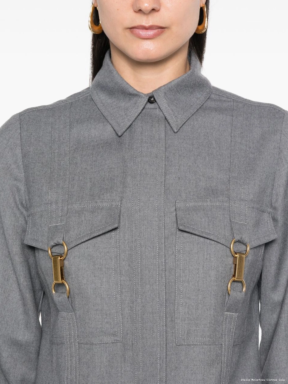 Cheap wool shirt Stella McCartney Women clasp-embellished 0813